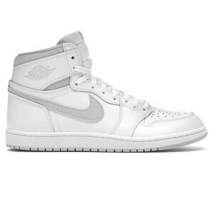 Nike Air Jordan 1 High White and Gray Sneakers